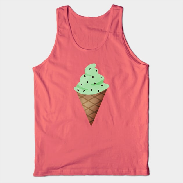 Mint Chocolate Chip Ice Cream Tank Top by Kelly Louise Art